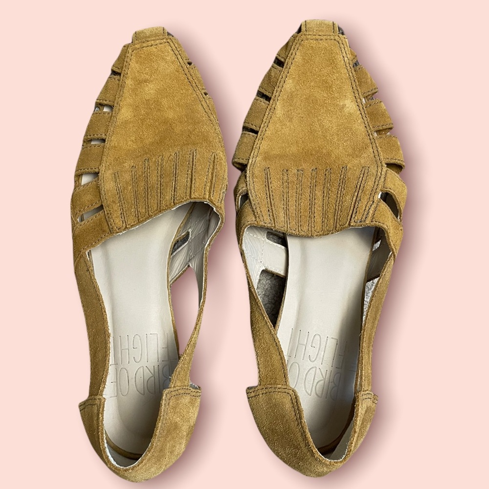 Bird of Flight Gamma Leather D’Orsay Flat Mustard Tan Size 9.5